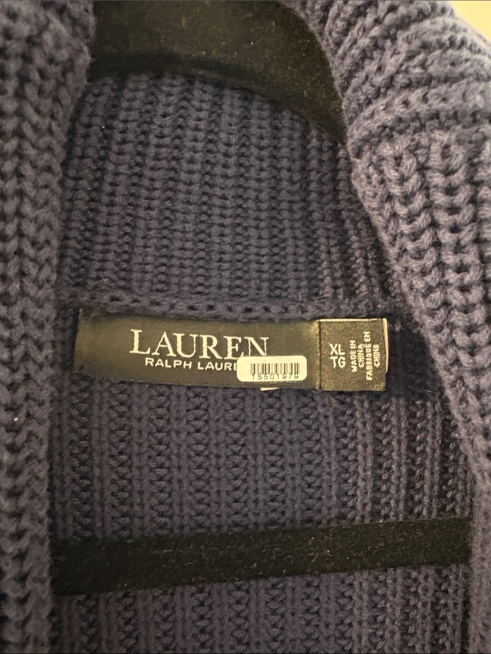 Lauren Ralph Lauren Navy Knit Swester Blazer with Gold Buttons - Size XL - Picture 2 of 4